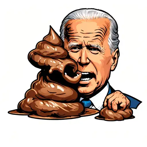 Joe Biden eating poop tattoo design idea