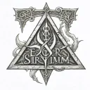 make an elder scrolls skyrim logo combined with the name "eijse" in runes tattoo design idea