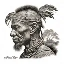 khoisan bushman african tribal sunrise integrated tattoo design idea