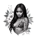 Aaliyah tattoo design idea