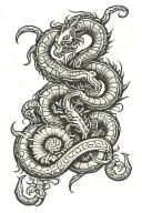 Scorpio sign intertwined with Aries Leo and Taurus tattoo design idea