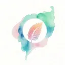 tattoo where a small fragment of a fingerprint (about 1/4) seamlessly transitions into long, soft, airy watercolor strok tattoo design idea