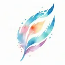 tattoo where a small fragment of a fingerprint (about 1/4) seamlessly transitions into long, soft, airy watercolor strok tattoo design idea