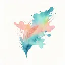 tattoo where a small fragment of a fingerprint (about 1/4) seamlessly transitions into long, soft, airy watercolor strok tattoo design idea