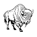 bison facing storm tattoo design idea