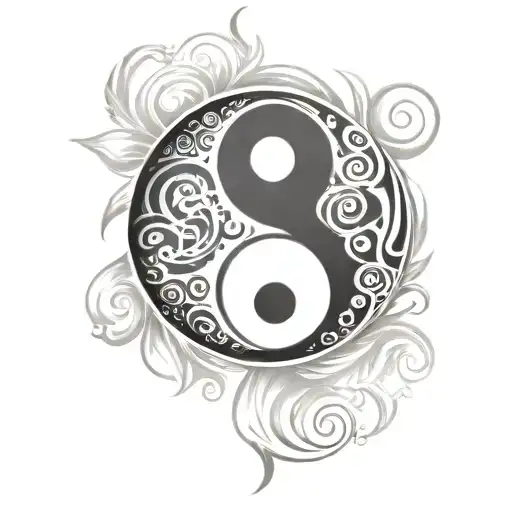 yin yang symbol tattoo design idea
