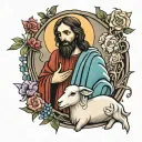 Jesus and lamb  tattoo design idea