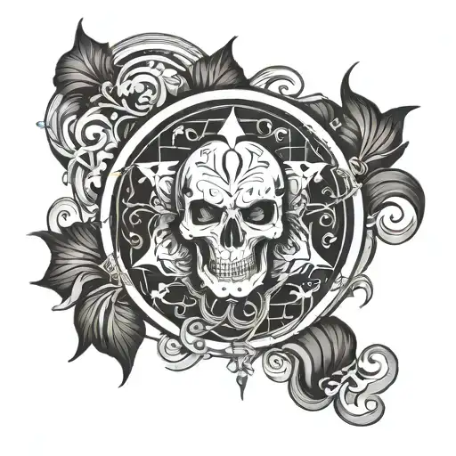 dark simple evil tattoo design idea