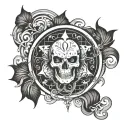 dark simple evil tattoo design idea