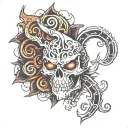 dark simple evil tattoo design idea