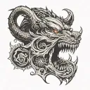 dark simple evil tattoo design idea