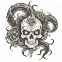 dark simple evil tattoo design idea