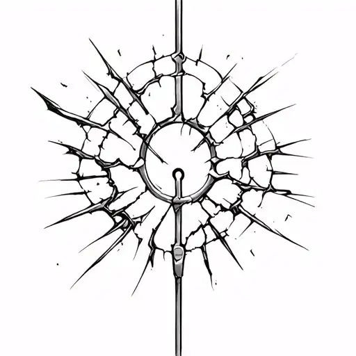 a cracked lock pick tattoo design idea