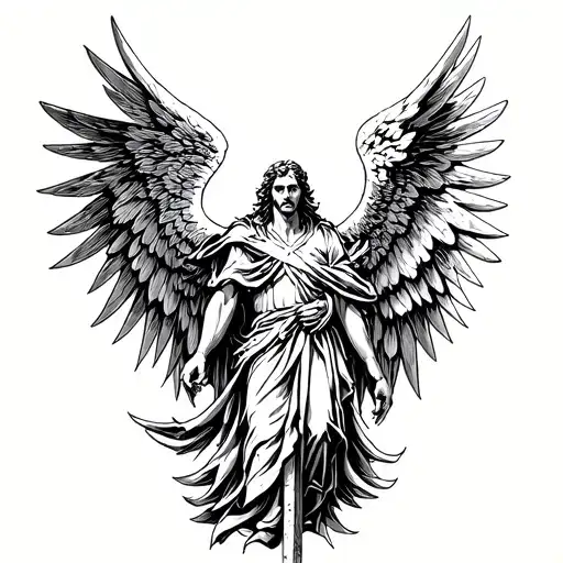 archangel uriel tattoo design idea