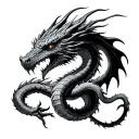 three headed hydra dragon tattoo design idea