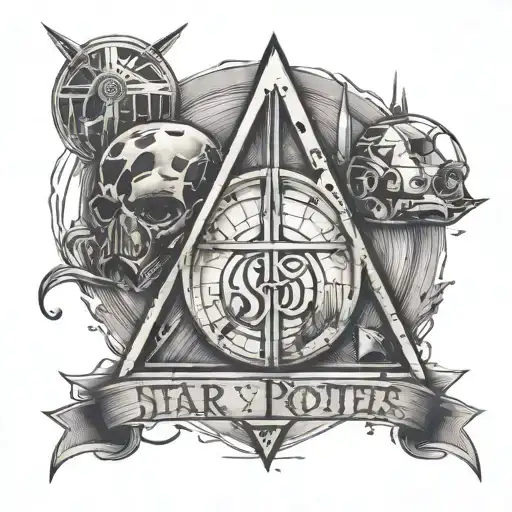 harry potter deathly hallows Star Wars technology  tattoo design idea
