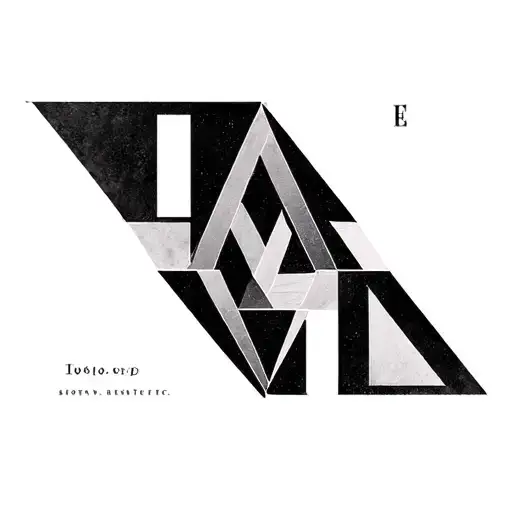 Medium geometric with the letters tattoo design idea