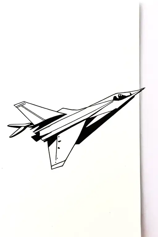 paper plane over fighter jet tattoo design idea