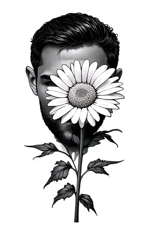 fatherhood and a daisy flower tattoo design idea