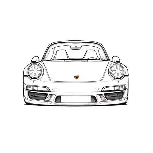 front porsche 911 sleek lines tattoo design idea