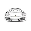 front porsche 911 sleek lines tattoo design idea