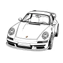front porsche 911 sleek lines tattoo design idea
