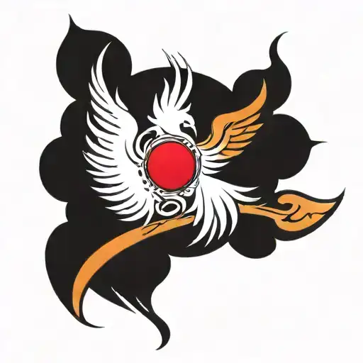 A phoenix rising from a wedding ring, symbolizing the rebirth and growth in both career and personal life tattoo design idea