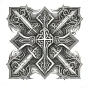 cyber sigilism cross tattoo design idea