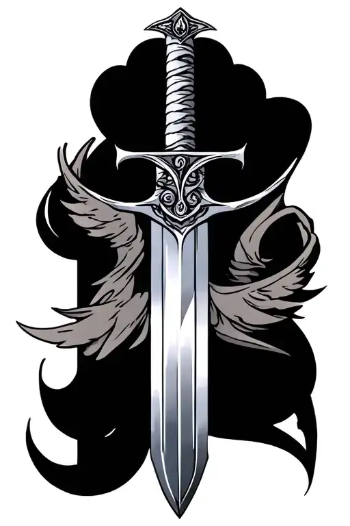 Sword Of The Spirit with ephesians 6:17 in the blade tattoo design idea