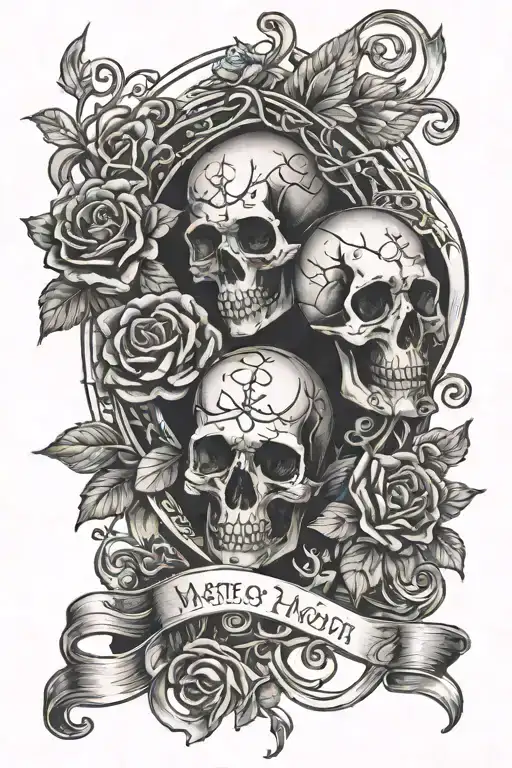 memento Mori and amor fati with sacred heart tattoo design idea