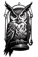 owl inside gothic lantern tattoo design idea