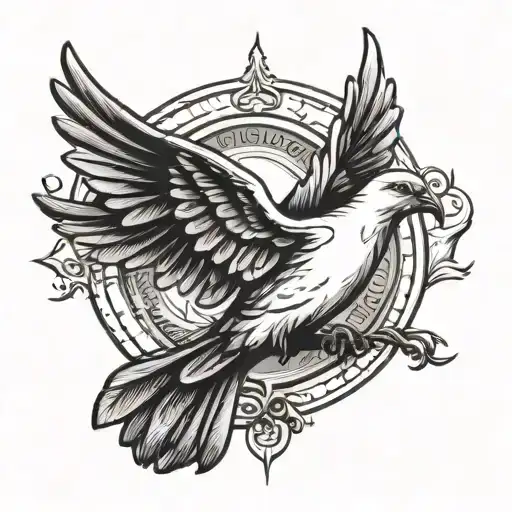 Holy Spirit dove seal of approval  tattoo design idea