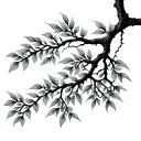 Willow tree branch tattoo design idea