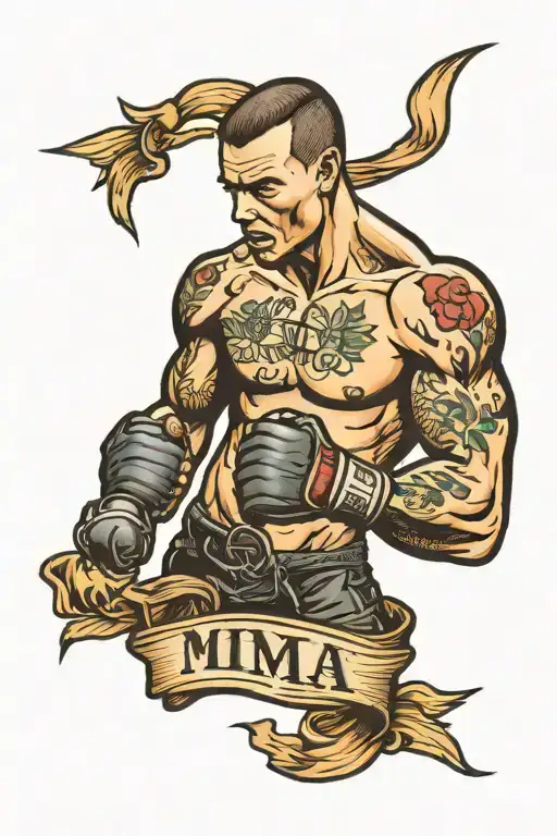mma fighter tattoo design idea
