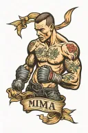 mma fighter tattoo design idea