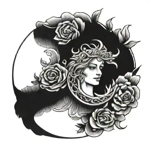 Moon Halo tattoo design idea