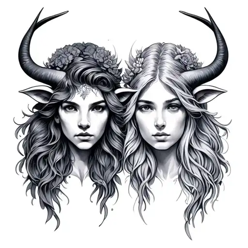 Taurus And Virgo tattoo design idea