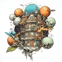 sculpture, building and space themed tattoo tattoo design idea