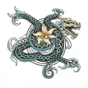 sagitarius, year of the snake tattoo design idea