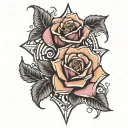 statistics normal distribution rose intertwined tattoo design idea