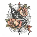 statistics normal distribution rose intertwined tattoo design idea