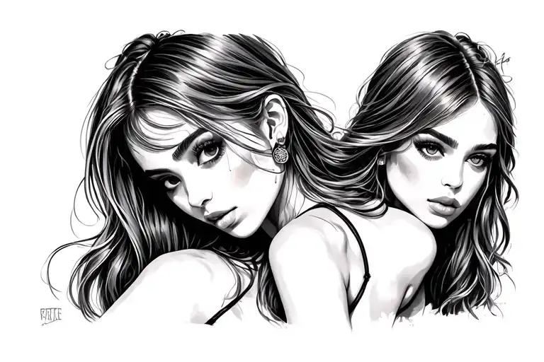 thong girl lesbian tattoo design idea