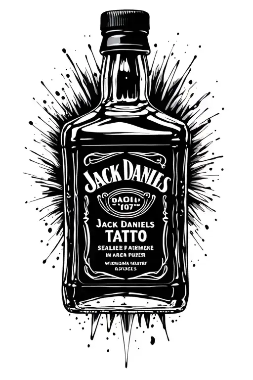 Jack Daniels bottle tattoo design idea