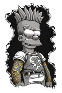 bart simpsons tattoo design idea