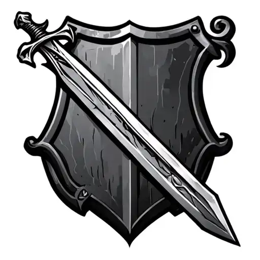 sheild sword trinity logo incorporated tattoo design idea
