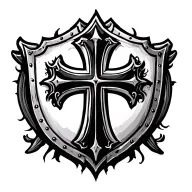 shield templar cross tattoo design idea
