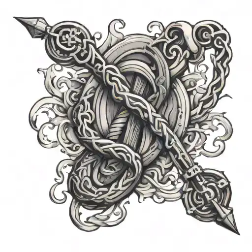 rod of asclepius tattoo design idea