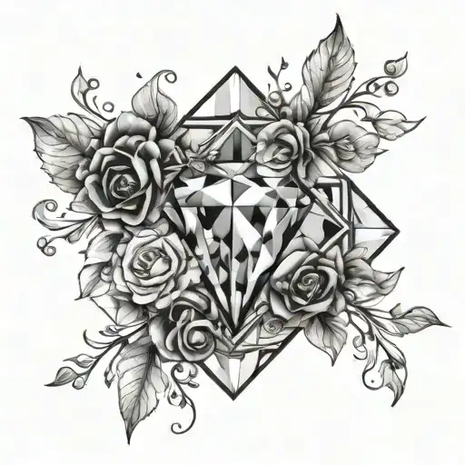 October and November birthstones surrounding a diamond  tattoo design idea