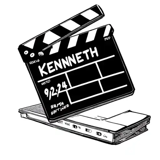 "KENNETH 9/24/94" Clapperboard tattoo design idea