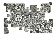 his and hers puzzle pieces arranged tattoo design idea